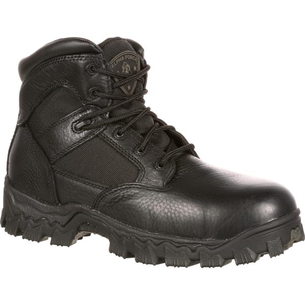 Rocky:Â  6" Rocky Waterproof Composite Toe Work BootR6004One of the key features of Rocky stock # R6004 is its non-metallic  composite toe  cap.Â  The combination of this toe cap along with the other features of R6004 allows this style to meet the highest ASTM F2413  Protective Toe  footwear standards for Impact & Compression resistance.Â  The unique combination of this toe capâs protective properties along with it being of a non-metallic material