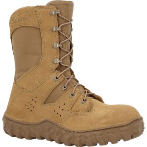 The Rocky® S2V Predator Composite Toe Military Boot is a high-quality Coyote Brown boot that protects your feet and is comfortable to wear. This uniform-compliant boot is approved for wear with all applicable Operational Camouflage Patter variations. Made of flash-resistant