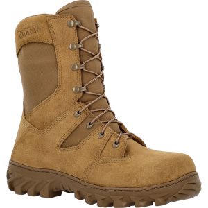 This Rocky® S2V Insulated Composite Toe Predator boot stands up to tough conditions. It is uniform-compliant and approved for wear with all applicable Operational Camouflage Pattern variations. This boot features a breathable waterproof membrane system that allows you to brave the elements while letting your feet breathe permitting you to perform to your highest potential. Keep your feet warm with 400 grams of 3M Thinsulate Ultra insulation. The composite toe meets ASTM F2413 protective toe standard. The durable