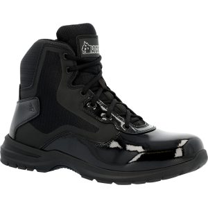 <p>This is a six-inch boot with a heavy-duty YKK side zipper with Velcro closure for quick on and off. The RockyÂ® Air-Portâ¢ footbed provides comfort and the fiberglass shank offers added durability.</p><p>A high gloss toe gives this innovative boot a professional look. The cement construction makes it light and flexible and its oil and slip resistant rubber outsole allows you to perform in many environments without hesitation.</p><p>This boot is versatile for any call during your shift with an athletic and professional look.</p>