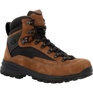 <p>The MTN Stalker Pro Waterproof Hiker is made to tackle rugged terrain. Built with waterproof nubuck leather with hex-tex ripstop for added durability and protection against the areas with the most wear and tear. This 6 brown boot features a speed lace hook & lacing system providing secure support while the Vibram® Mountaineering outsole with our Rebound PU Midsole provides stability