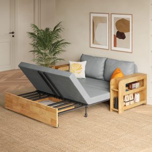 but also has multiple storage functions and charging sockets. The sleeper sofa bed fabric made of technical fabric is waterproof and scratch-resistant.style:Modern