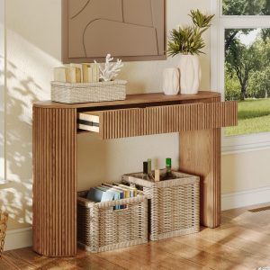 creating a tactile warmth. The rounded edges and minimalist silhouette evoke a sense of vintage nostalgia. The drawers serve as an excellent storage solution for a wide range of items. color:Natural