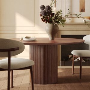 while the grille design base adds a unique architectural element that sets this table apart.color:Brown