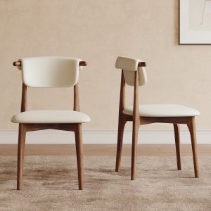 paired with beige PU leather upholstered seats