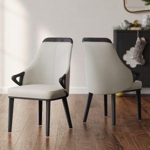 adding a chic and practical element to any home. In a stylish two-tone faux leather combination