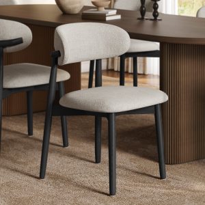 Upgrade your dining experience with this contemporary dining chair. Its ash wood frame