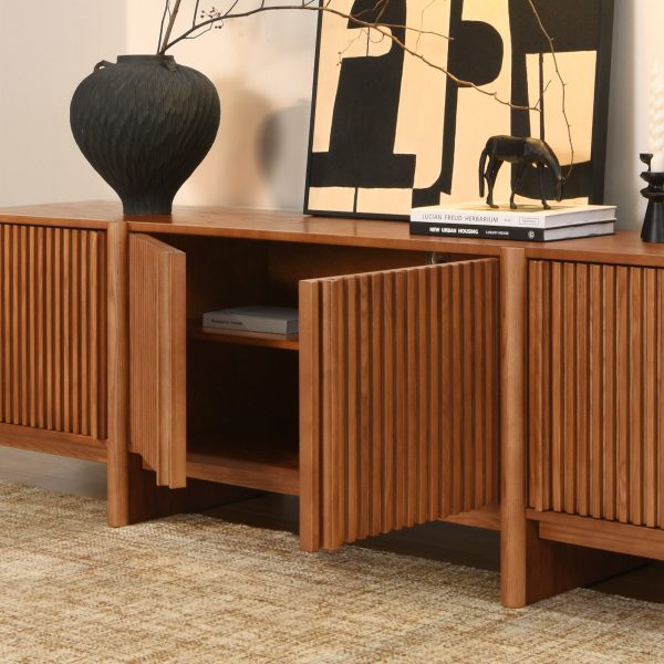 while spacious storage and cable management offer a clutter-free