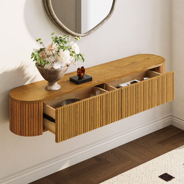 wall-mounted structure provides a seamless look