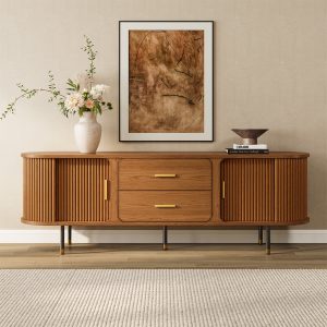 tall-cast metal legs and a roller shutter door. Whether it is set in your living room or entertainment room