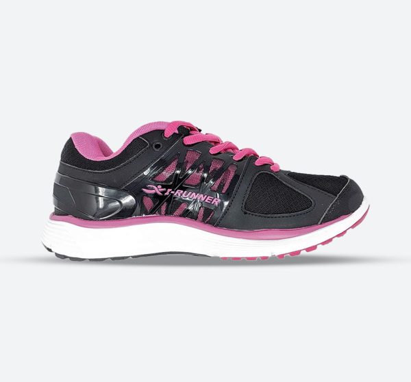 Womens Wide Fit I-Runner Sophia Sneakers, Black / 8 / 6E