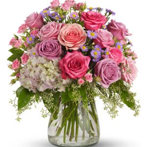 Send a gift of comfort and caring with this lovely bouquet of soft pink