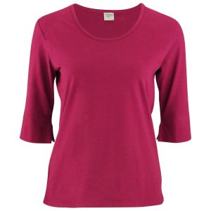 Bright Organic 3/4 Length Tee - Pink - S
