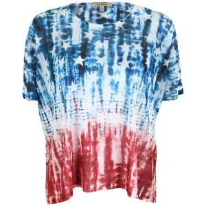 Tie-Dye Patriotic Dolman Top - S