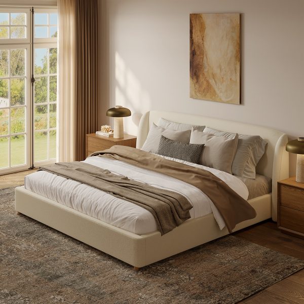 sheltered headboard and padded platform
