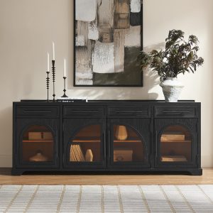 a sleek black oak finish