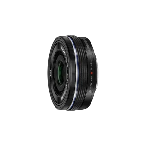 The M.Zuiko Digital ED 14–42mm F3.5–5.6 EZ  (28–84mm*) is the world’s slimmest pancake zoom lens** to deliver stunningly crisp