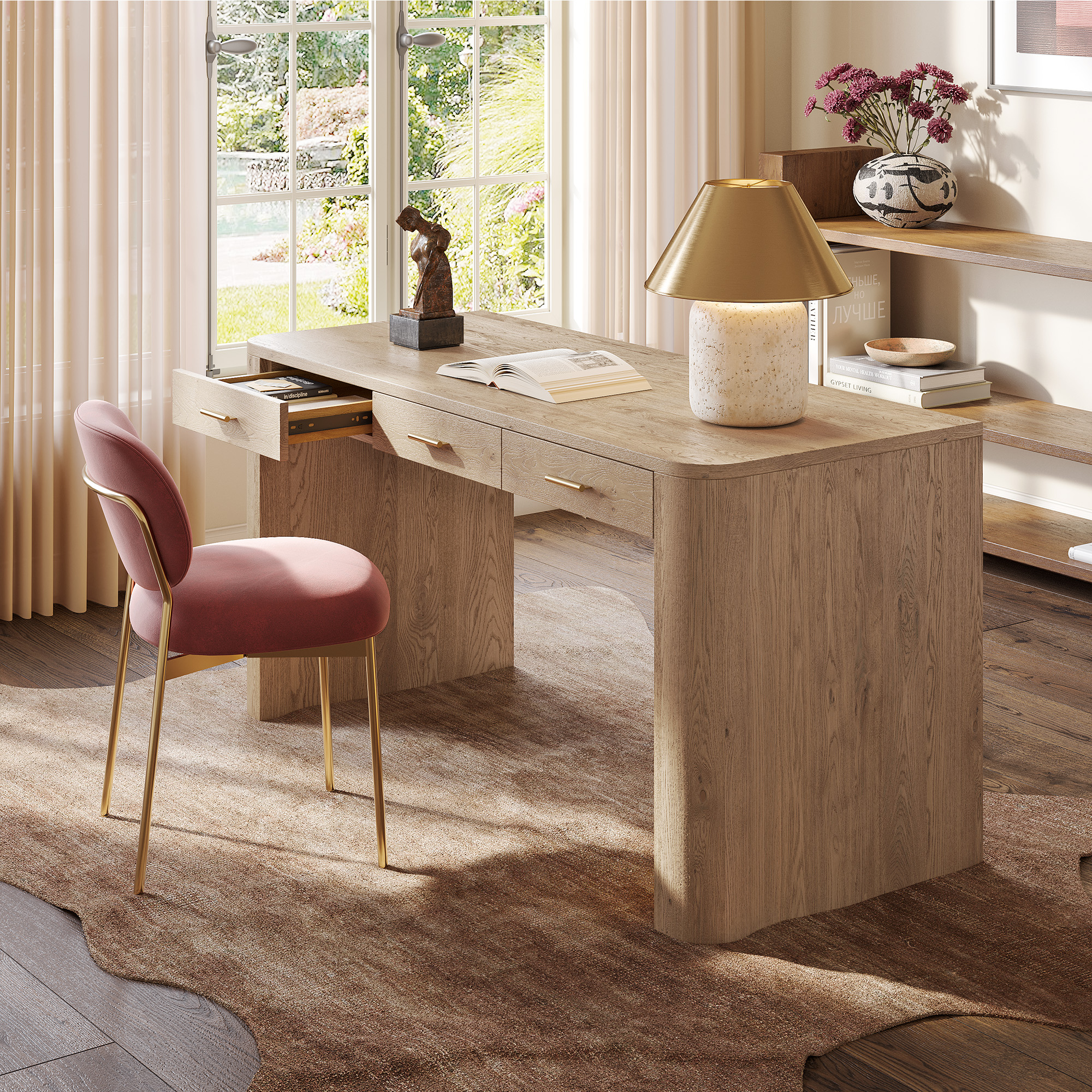 designed for both productivity and style. Crafted from durable solid wood