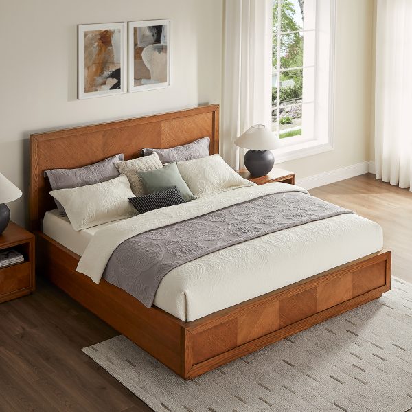 a stunning piece crafted with oak veneer over a sturdy frame made of solid oak