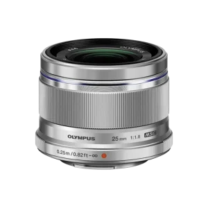 With a 25mm focal length (50mm*) and 47° angle of view