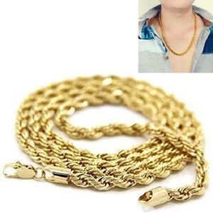 Simply irresistible and perfect for layering. This classy chain necklace shines in 14k gold plating for an added touch of shimmer.14K Gold plated brassFrom everyday duds to formal wear
