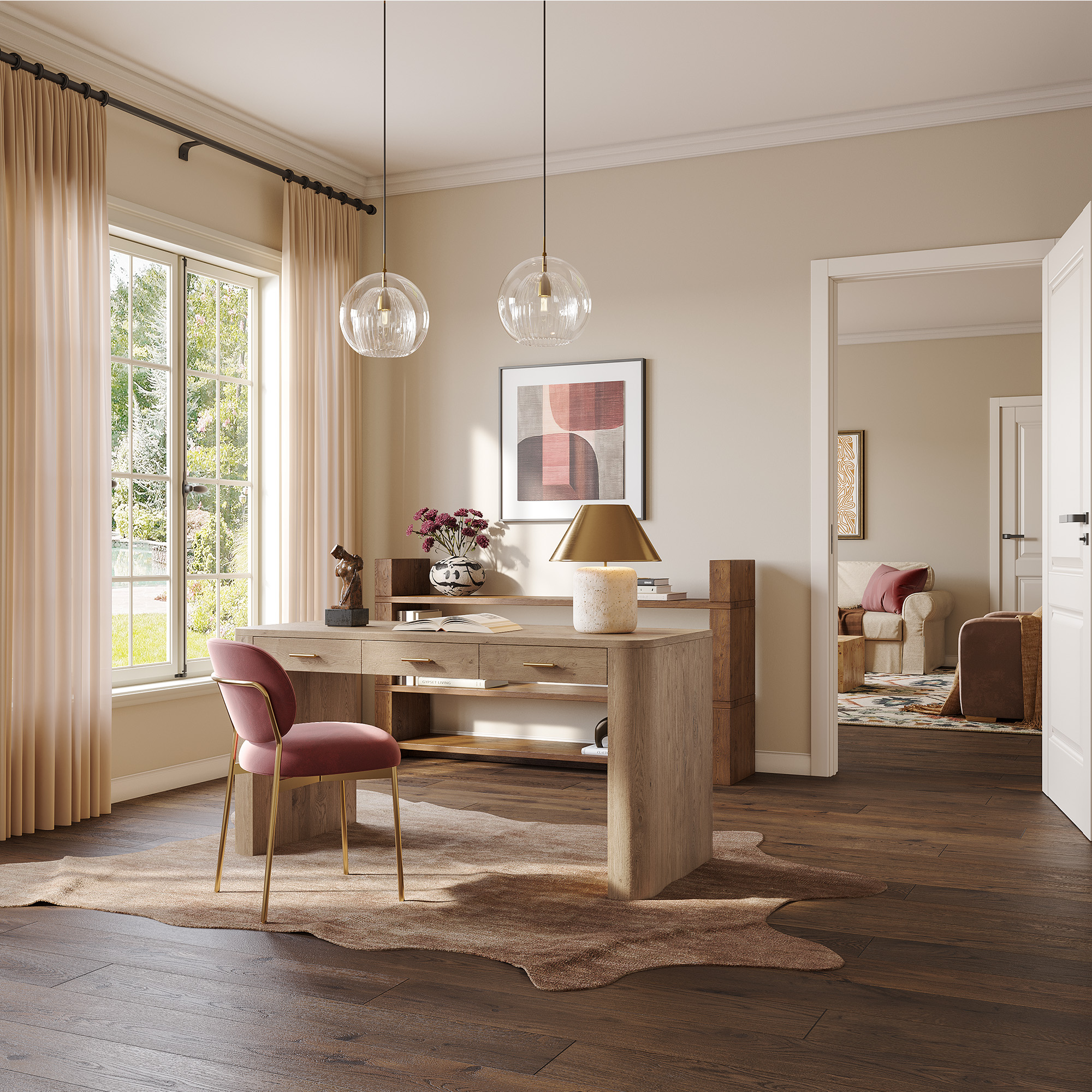it offers a sturdy foundation for your daily tasks. Three integrated drawers provide essential storage