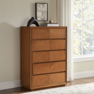 crafted from rich oak veneer and an oak frame for unmatched durability. This piece features a chevron pattern that adds a contemporary flair. Ideal for those seeking bold style and timeless craftsmanship.cabinet type:Chest