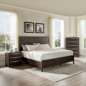 a stunning piece of furniture crafted with oak veneer. This bed frame is made of solid wood