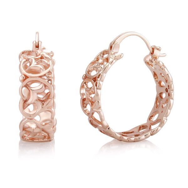 * Rose Gold Plated* Filgree Look* Mirrored Polished* 20mm Size* Weighs 5 grams