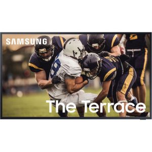 Enjoy your favorite HDR 4K UHD content in outdoor areas with partial sunlight or full shade with the Samsung The Terrace LST7T 75 inch Class HDR 4K UHD Smart Outdoor QLED TV. It supports HDR10 & HDR10+ 4K UHD video and features an IP55 rated weather-resistant design to protect its internal components from most weather conditions and temperatures ranging from -22 to 122degF. Anti-reflection technology helps improve visibility during daylight hours; visibility is further enhanced by the TV's 2000 cd/m2 brightness output. With Wi-Fi and HDBaseT Ethernet connectivity built-in