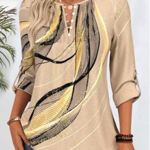 Color:Light Coffee;<br />Size:M;<br />Size:L;<br />Size:XL;<br />Size:XXL;<br />Package Contents:1 X Blouse;<br />Occasion:Casual;<br />Style:Bohemian;<br />