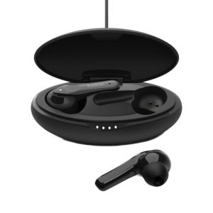 Experience high-quality audio with these earbuds and enjoy up to 5 hours of playtime per charge. The compact charging case supplies an additional 19 hours of power. Designed for comfort