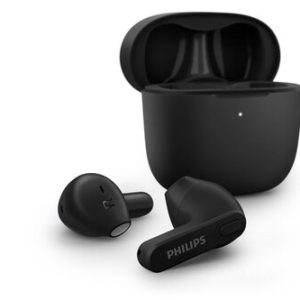 These splash and sweat-resistant true wireless headphones go where you go! The charging case fits in the pocket of your slim-fit jeans. The earbuds sit in your outer ear-perfect if you don't like the feeling of ear tips in your ear canal. With an IPX4 rating and powerful 12 mm drivers