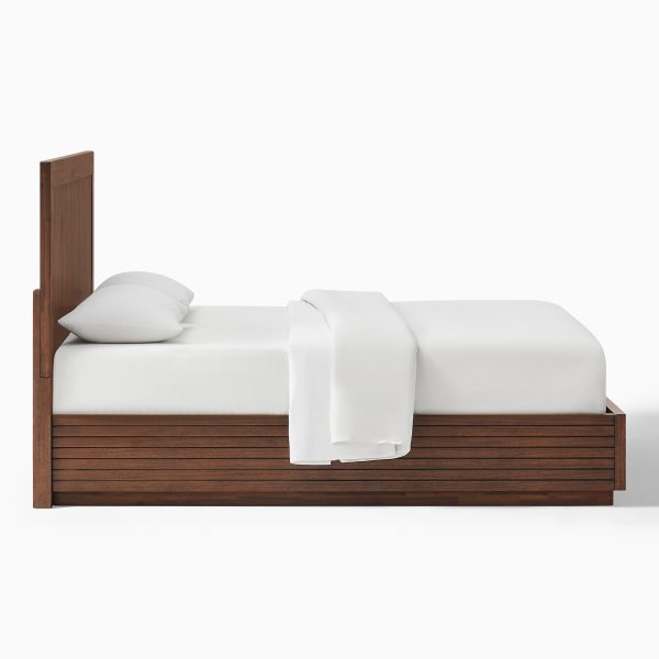 Zahra King Size Dark Brown Fluted Acacia Bed - Image 6