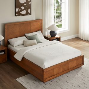 a stunning piece crafted with oak veneer over a sturdy frame made of solid oak
