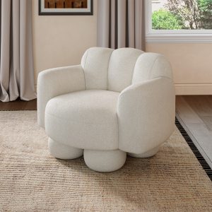 inviting design and soft texture offer unparalleled relaxation and a stylish statement piece. Perfect for unwinding in elegant comfort.color:White