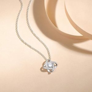 This stunning Moissanite Necklace is designed to reflect the rhythm of her heartbeat