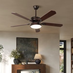 52 inch ceiling fans with 2 color 5 blades brown for living room kitchen