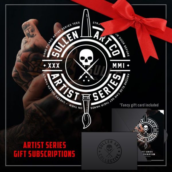 The 3 Month Artist Series Gift Subscription is the perfect gift for the Sullen lover in your life or just to splurge on yourself. Your new way to get the best shirts before anyone else at a great discount. Shipping out on the last Friday of every month
