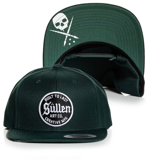 The Built Snapback has a front sewn on patch and the Sullen Badge on the underbill!   Flex-Fit Snapback  Polyester/Wool blended body  Woven patch center front  Woven label at back  Imported