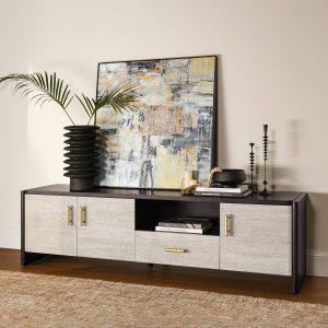 it offers ample storage with both doors and a drawer. Perfect for organizing your entertainment space in style.applicable tv size:Up to 75"
