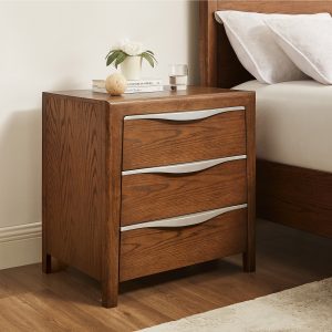 crafted from rich oak veneer and a solid wood frame for unmatched durability. This piece features sleek silver resin handles that add a contemporary flair. Ideal for those seeking bold style and timeless craftsmanship.material:Rubber Wood