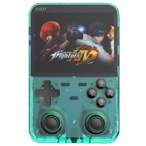 D007 Plus Pro 64GB Handheld Game Console 10000+ Games Preinstalled 3.5-inch IPS Screen Support Game Controller Connection - Transparent Blue
