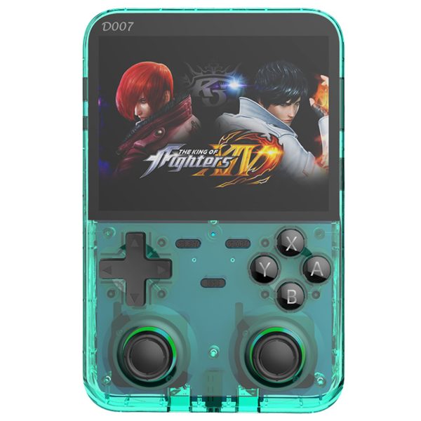 D007 Plus Pro 64GB Handheld Game Console 10000+ Games Preinstalled 3.5-inch IPS Screen Support Game Controller Connection - Transparent Blue
