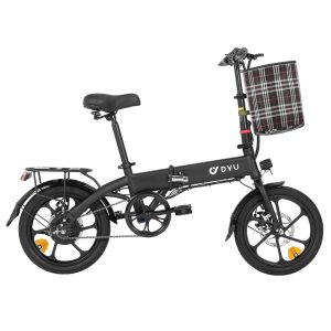 DYU A1F Pro Folding Electric Bike 250W Motor 36V 7.5Ah Battery 16*1.75-inch Tire 25km/h Max Speed 40km Max Range Front & Rear Disc Brakes LCD Display