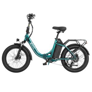 DYU C9 Folding Electric Bike 250W Motor 48V 15.6Ah Battery 20*3.0 inch Tires 25km/h Max Speed 150km Range Oil Brake Front Shock Absorber Shimano 7-speed - Green
