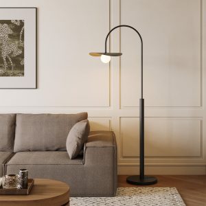 70" Floor Lamp with G9 light bulb metal frame base black for living room bedroom