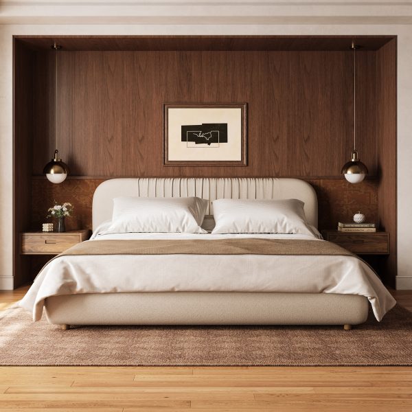 a gently curved headboard