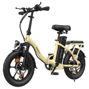 ESKUTE D100 Folding Electric Bike 250W Motor 36V 13Ah Battery 25km/h Max Speed 100km Range 16 inch Tires Mechanical Disc Brakes LCD Display - Off-white