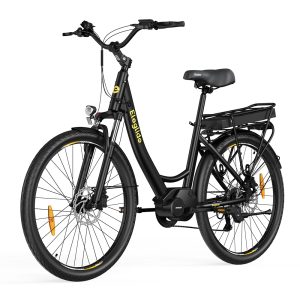 Eleglide C2 Electric Bike 250W Mid-drive Motor 36V 13Ah Battery 26 inch Tires 25km/h Max Speed 100km Range Hydraulic Disc Brake Suspension with Lockout Shimano 7-speed